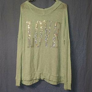 Mint green LOVE sweater